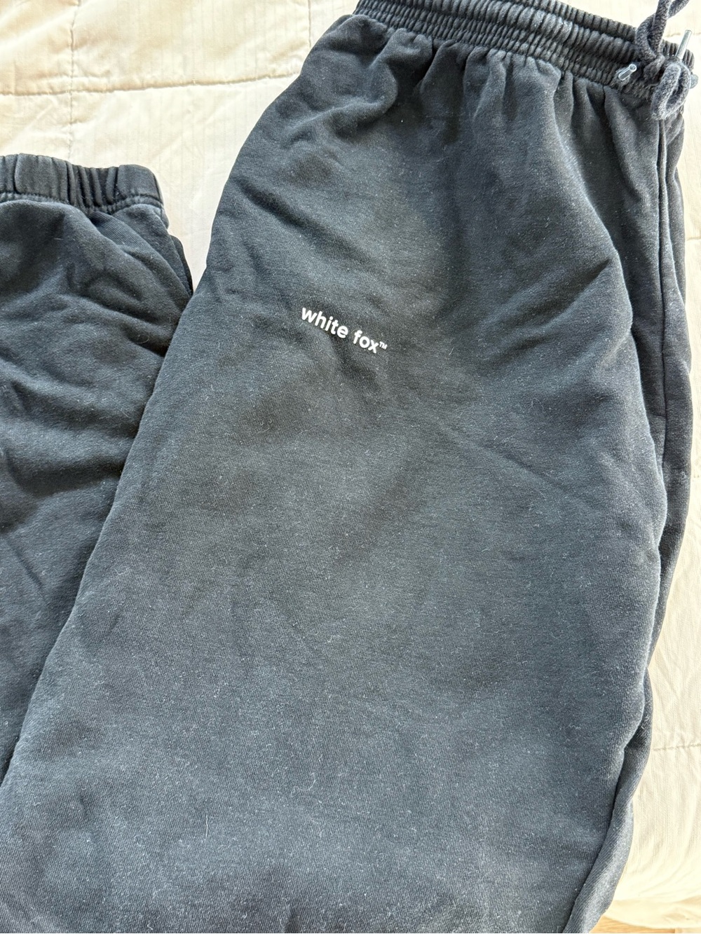 White Fox Black Sweatpants size XL